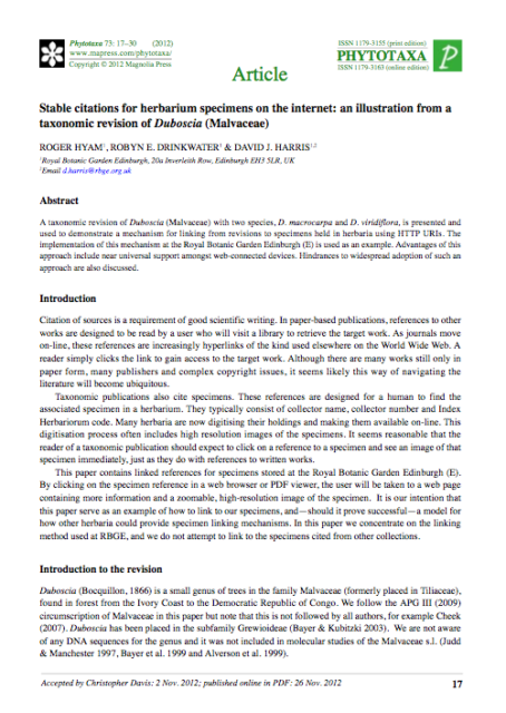 Phytotaxa 73: 17–30 (2012)